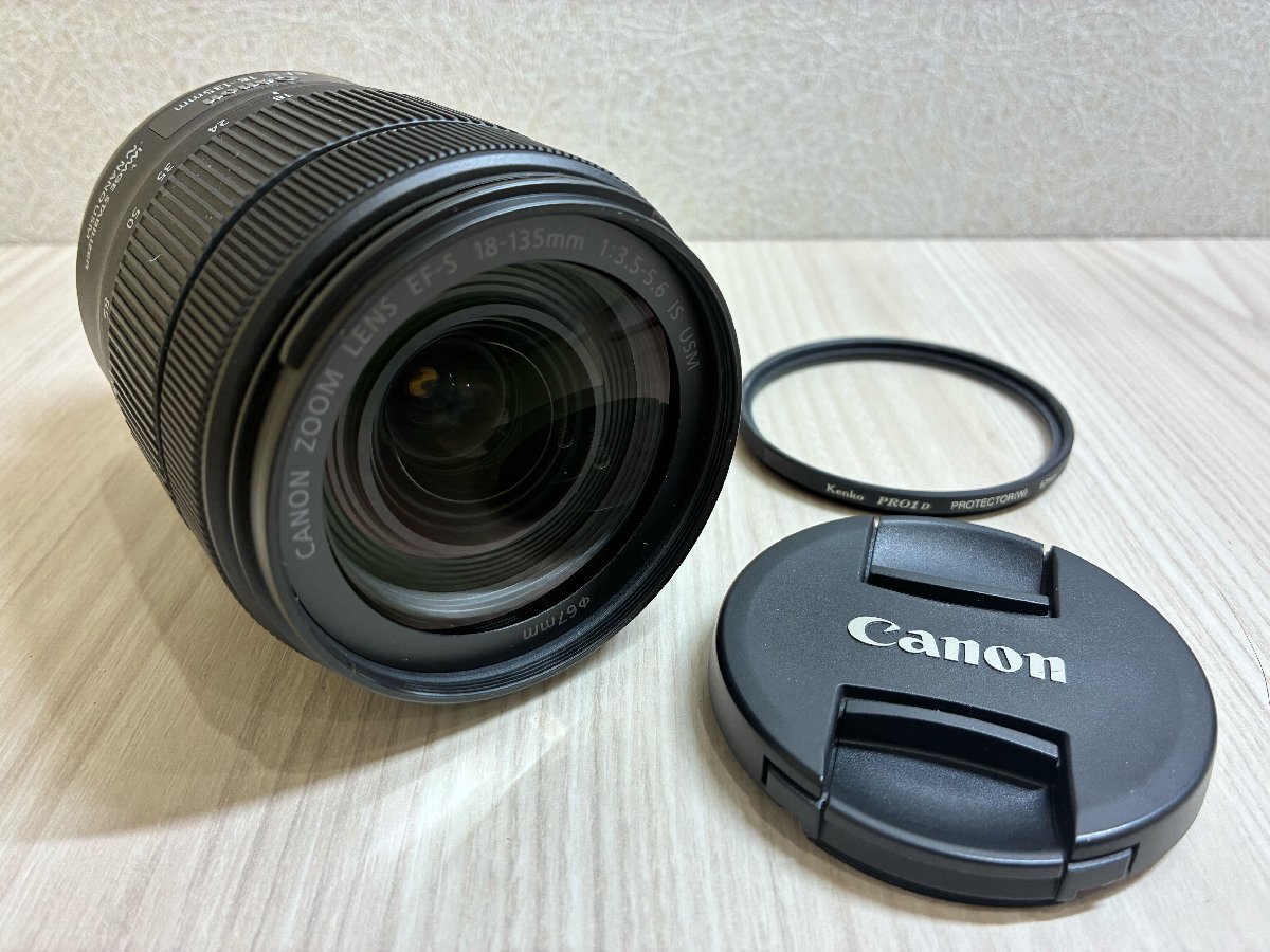 【250_86718】Canon キャノン ズーム レンズ EF-S 18-135mm F/3.5-5.6 IS USM Kenko フィルター付属 動作未確認 現状品 60