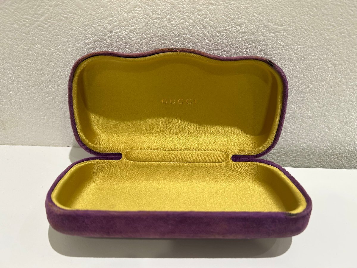 【24857854】GUCCI　グッチ　メガネケース　シミやがれあり　紫/黄色　ケースのみ