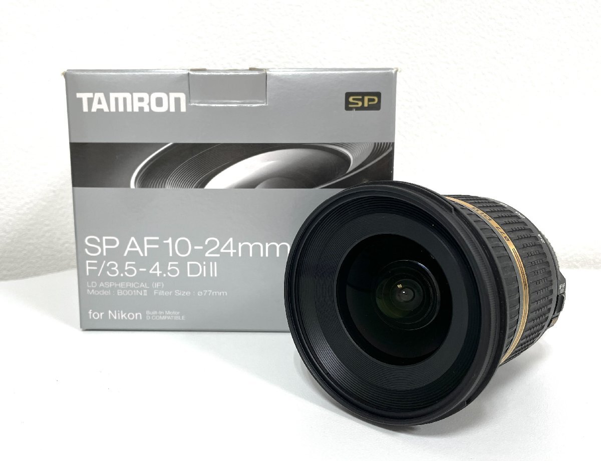 【506_44256】レンズ TAMRON 広角ズーム 超広角 SP 10-24mm F3.5-4.5 Di II B001N II 77mm for Nikon 箱付き 動作未確認 ジャンク 60サイズ