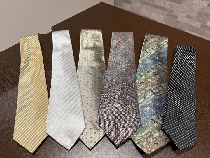 【333-42271】ネクタイ6本セット 天蚕紬・Cravate Takashimaya・Christian Dior MONSIEUR・大島紬・Louis Feraud PARIS・ノーブランド 60