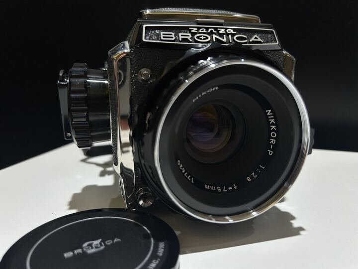 【292_12983】 Zenza Bronica S2 レンズ NIKKOER-P 75mm F2.8 中判フィルムカメラ 動作未確認