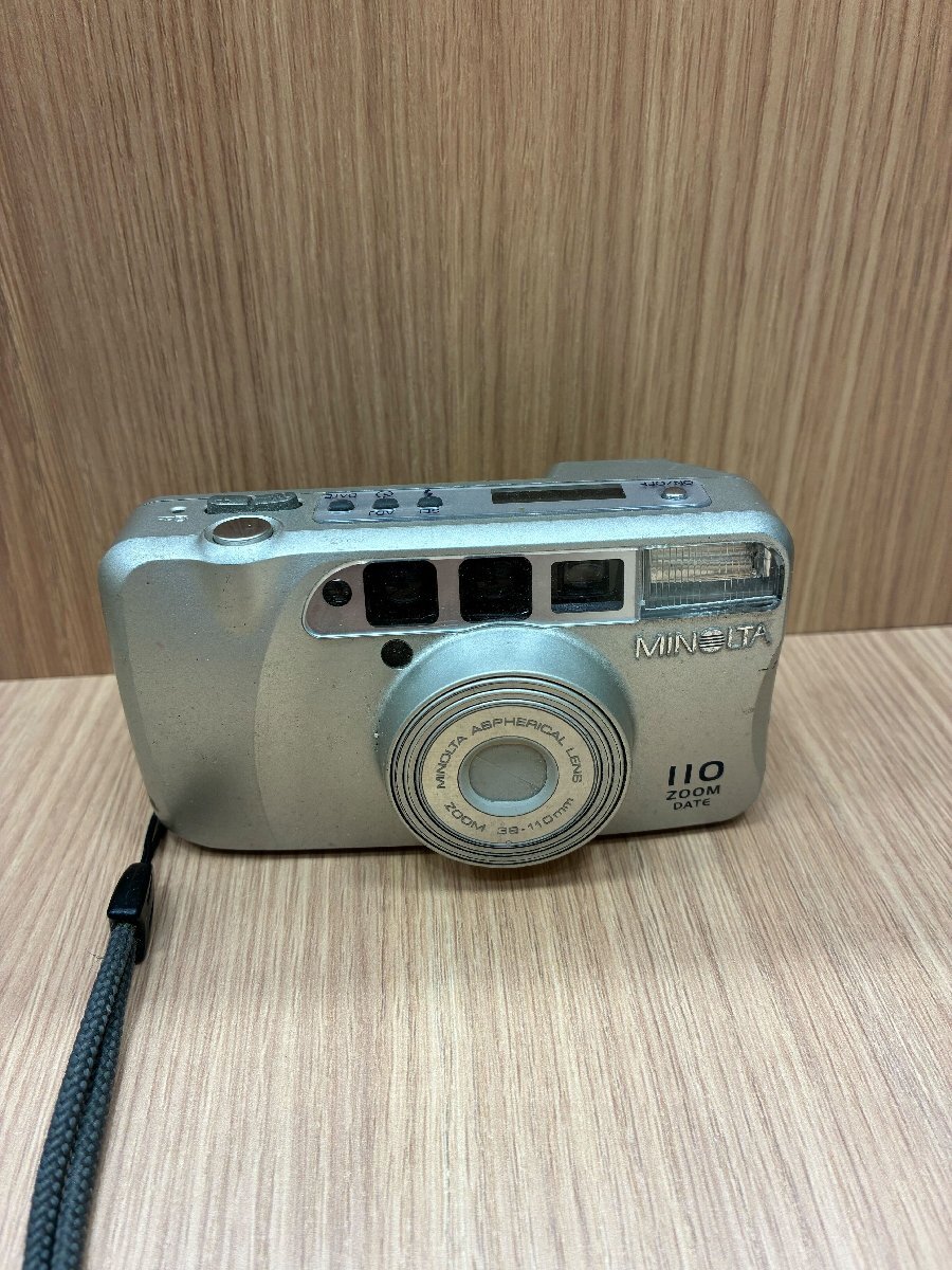 【521_23885】1円～ MINOLTA フィルムカメラ コンパクト 38-110ｍｍ ZOOM 動作未確認 ジャンク シルバー