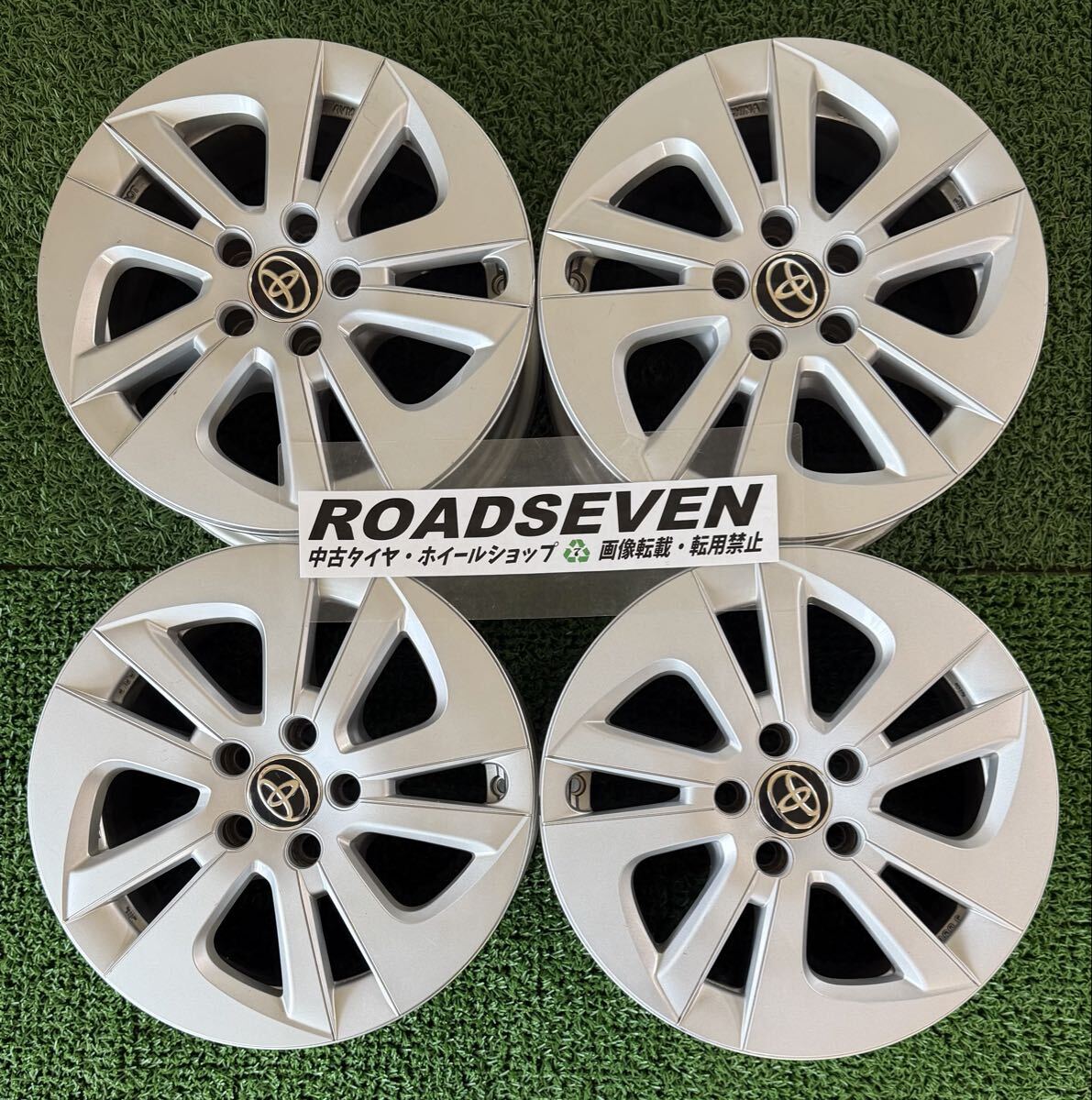 ◆トヨタ 50系プリウス 純正 ◆15×6.5J +40 PCD100(5H) ハブ径:約54mm 4本Set 中古アルミ ◆劣化/傷等有 ◆送料無料(一部地域を除く) 