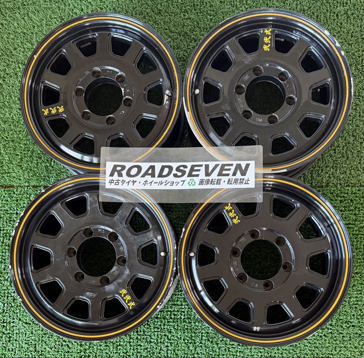 ◆KYOHO 5ZIGEN 弐百式 ◆16×7J +27 PCD139.7(6H) ハブ径:約110mm 4本Set 中古アルミ ◆劣化/塗装剥げ等有 ◆送料無料(一部地域を除く)