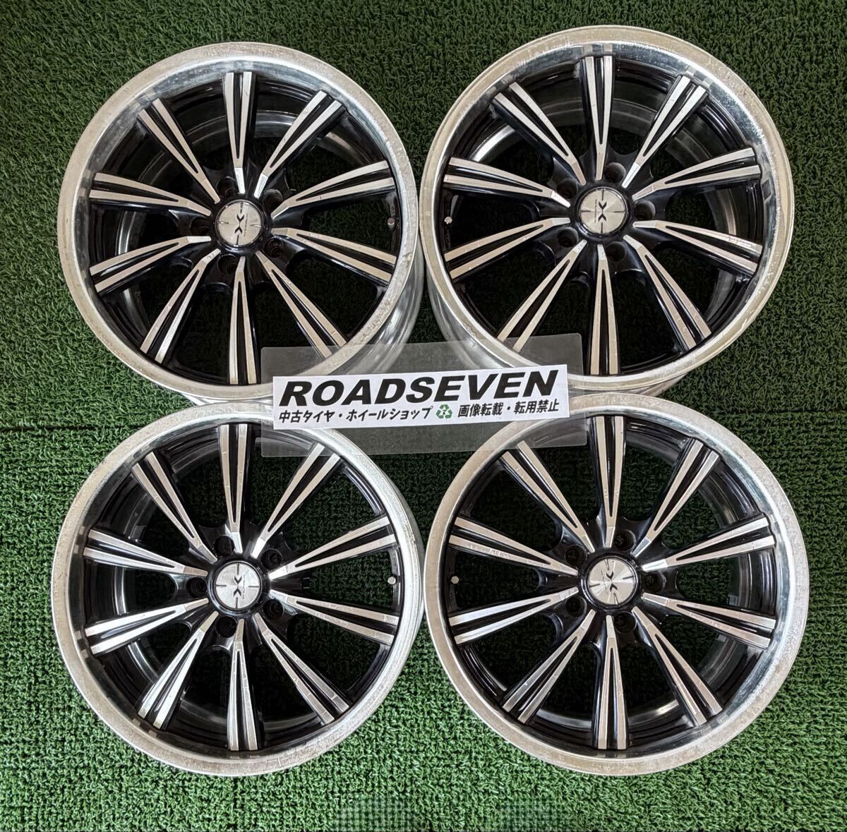 ◆WEDS マーベリック110S ◆18×7.5J +55 PCD114.3(5H) ハブ径:約73mm 4本Set 中古アルミ ◆歪み有 ジャンク品◆送料無料(一部地域を除く) 