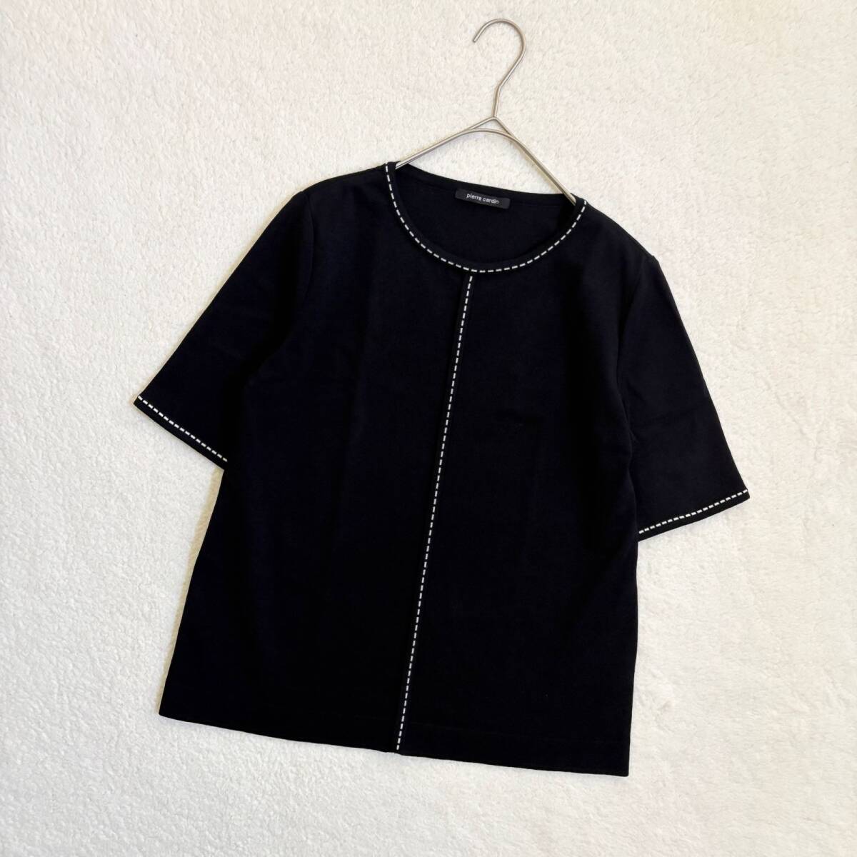 ピエールカルダン pierre cardin ラピーヌ ブラック 半袖 カットソー 日本製 レディース トップス サイズL