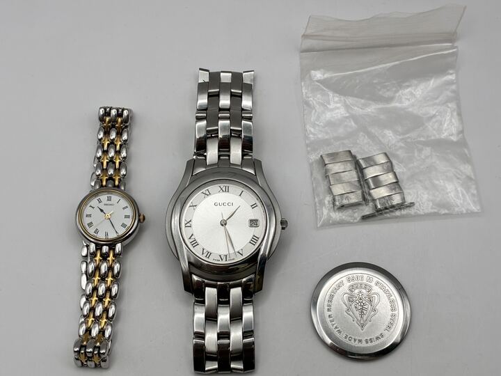 【16778】　★1円スタート グッチ 5500M SEIKO セイコー 1F21-0A30 時計　不動品　ジャンク