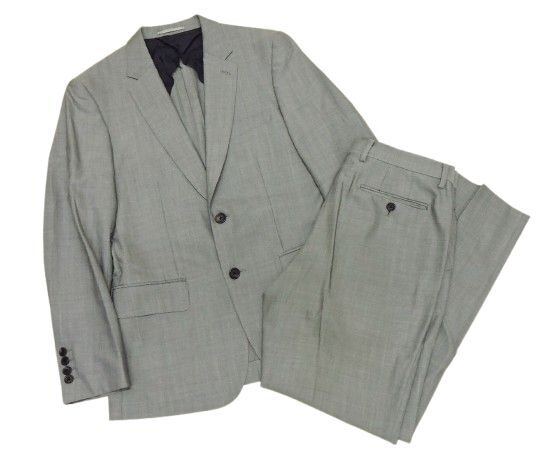 Paul Smith 日本製 セットアップ スーツ 薄手 サーマル用 サイズM グレー ジャケット パンツ ポールスミス 中古品[C126L352]