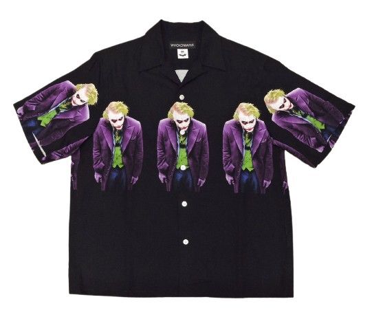 25ssモデル WACKO MARIA ザ ダークナイト トリロジー ハワイアンシャツ ジョーカー サイズM ブラック ワコマリア 中古品