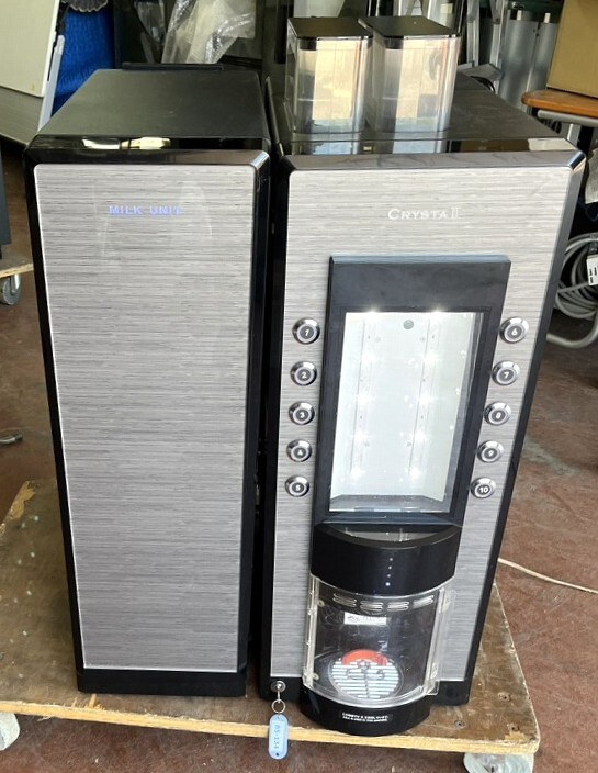 福岡　サンデン　自動ドリップ式コーヒーマシン CRYSTA Ⅱ RCM2-PF2HWDN-SD＋ミルクユニットセットRCM2-MU4-SD　日杯50杯程度