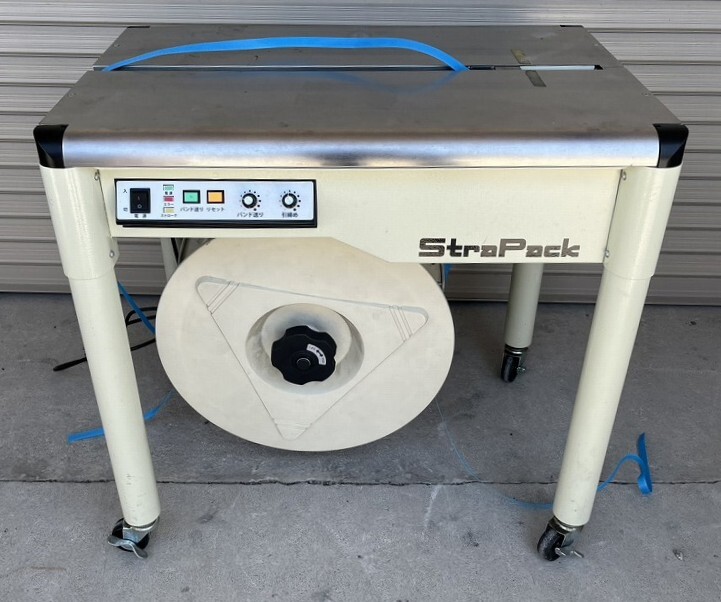 福岡　ストラパック 半自動梱包機 StrappingMachine IQ-400 W780×D540×H750mm 100V 業務用