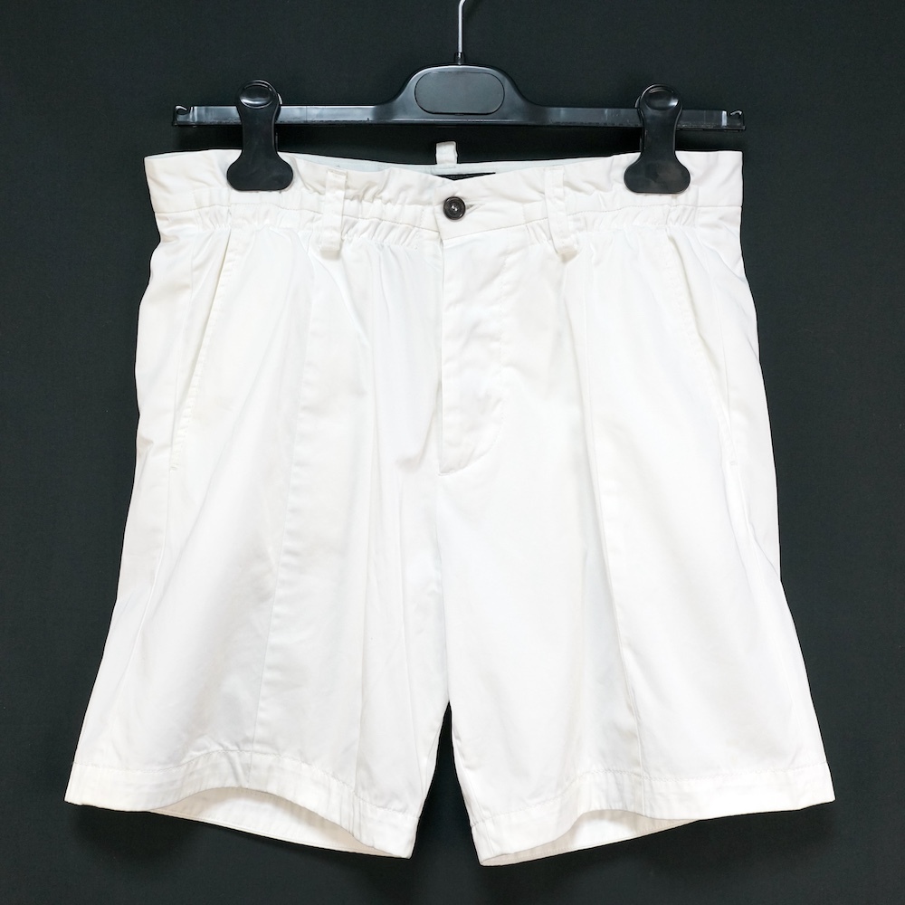 DSQUARED2 ディースクエアード ウエストゴム コットン ショート パンツ ホワイト 42サイズ S74MU0356 S41796