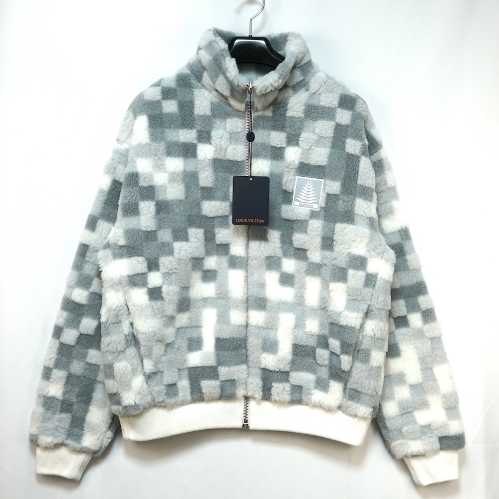 LOUIS VUITTON ルイヴィトン ダモフラージュ スノー フリース ブルゾン ジップアップ ホワイト Sサイズ RM251M QBT HSY32W