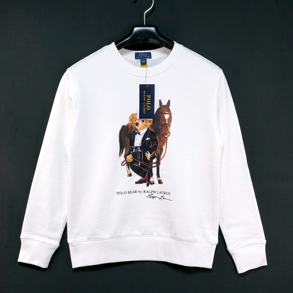 POLO RALPH LAUREN ポロ ラルフローレン ボーイズ ルナー ニュー イヤー Polo ベア スウェット シャツ ホワイト M（10）150/72