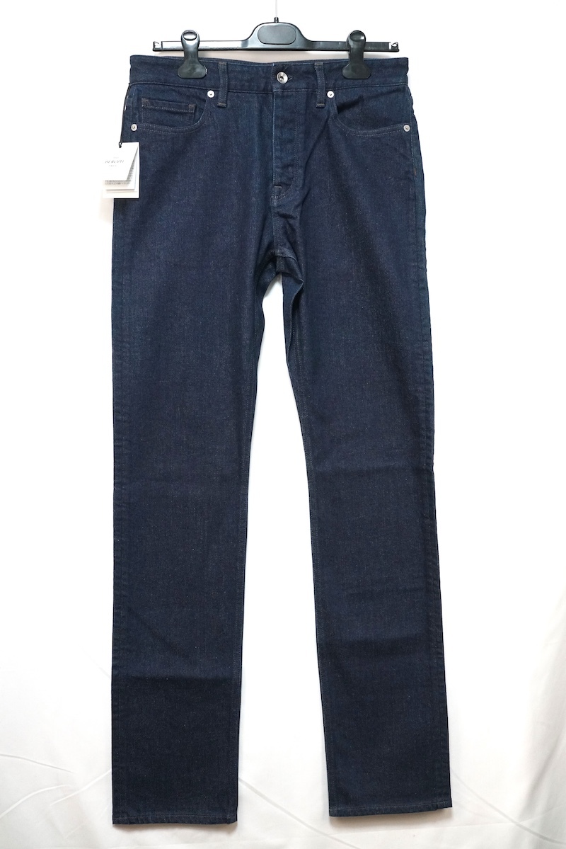 BERLUTI PARIS 1895 ベルルッティ Slim Denim Pants スリム デニム ボタンフライ パンツ ダーク インディゴ 48サイズ R27TDU52DABX