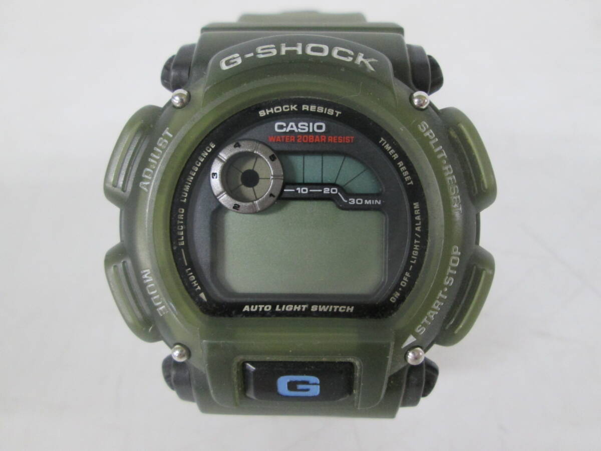 【0616n Y3571】 CASIO カシオ G-SHOCK Gショック X-treme DW-9000 クリアグリーン ジャンク