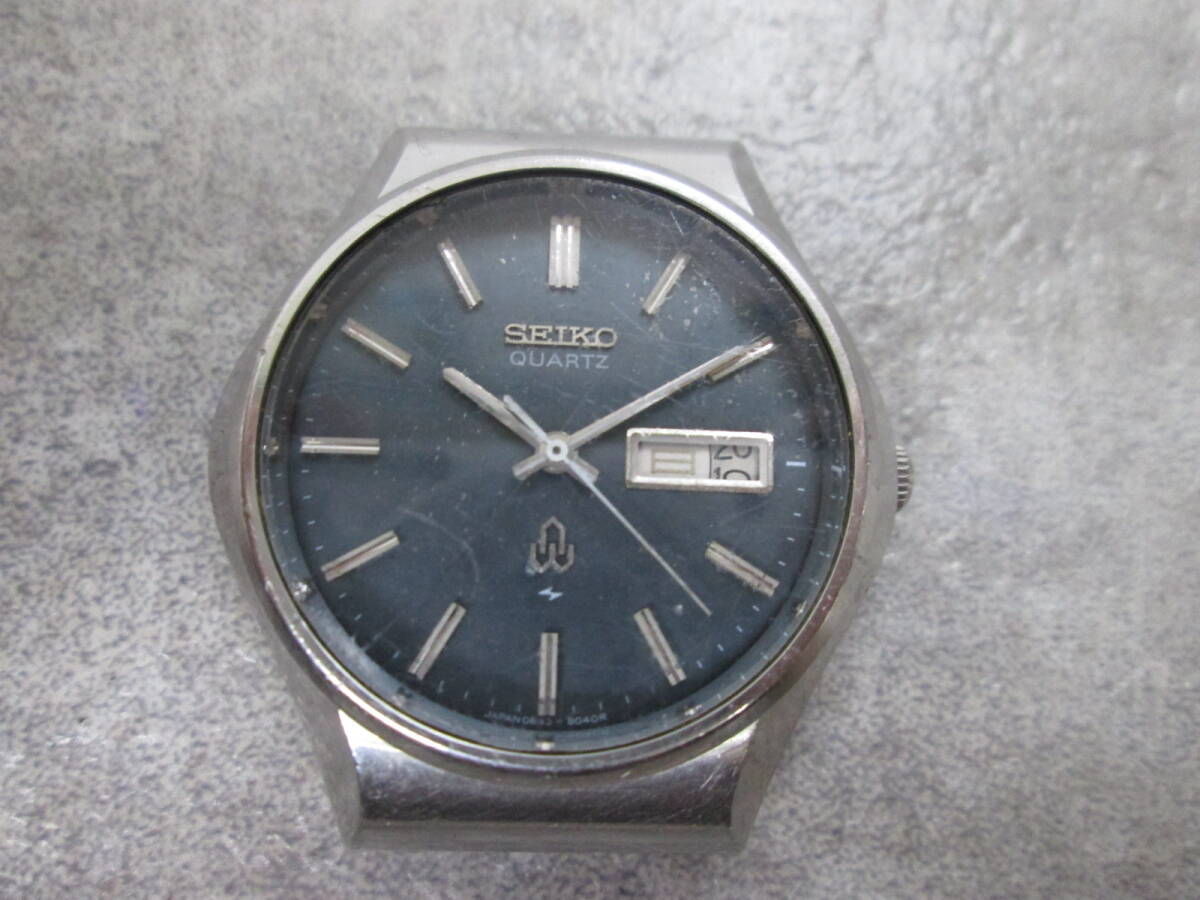 【0616h A3547】 SEIKO QUARTZ セイコー クォーツ 0843-8040-G デイデイト シルバーカラー ベルト無し 腕時計 不動 ジャンク