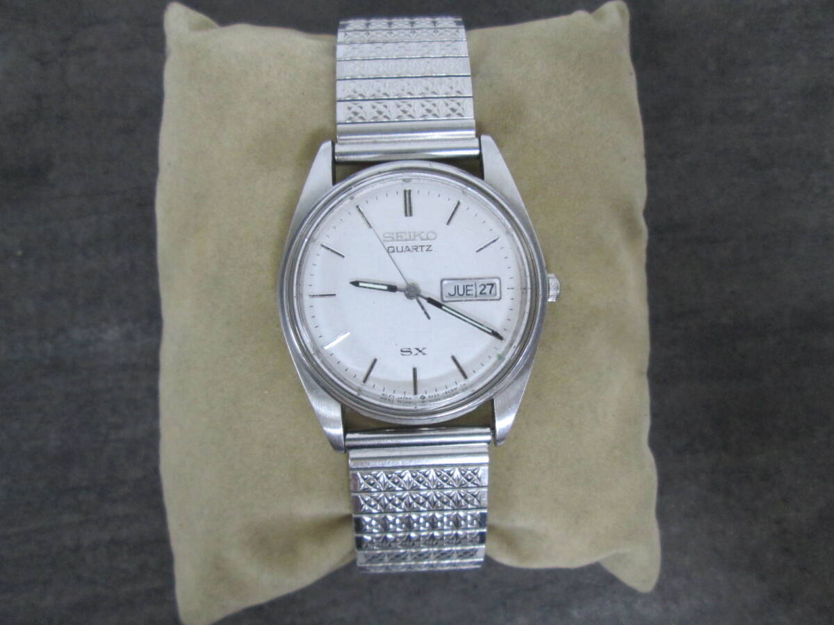 【0617i A3540】 SEIKO QUARTZ SX セイコー クォーツ ラウンド 腕時計 メンズ 3針 シルバー文字盤 5Y23-6020
