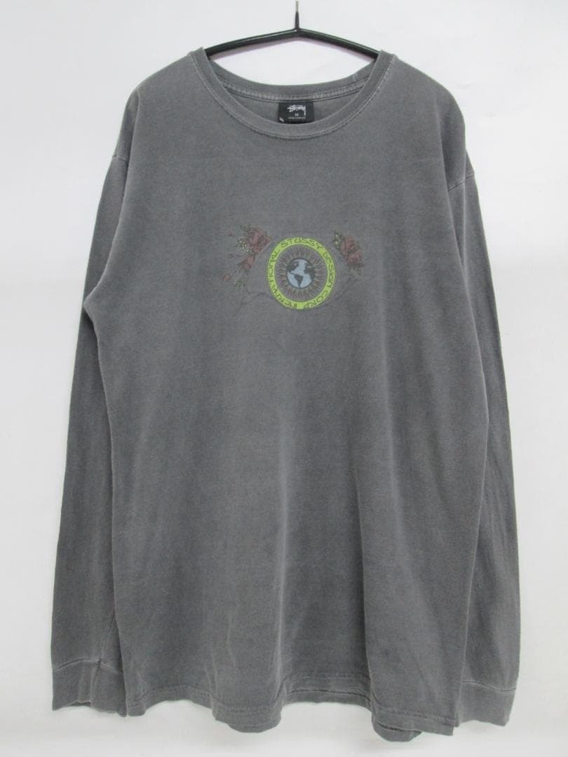 【0603o OM3020】 stussy ステューシー eye flower 目 バラ ロンT Tシャツ カットソー スミクロ