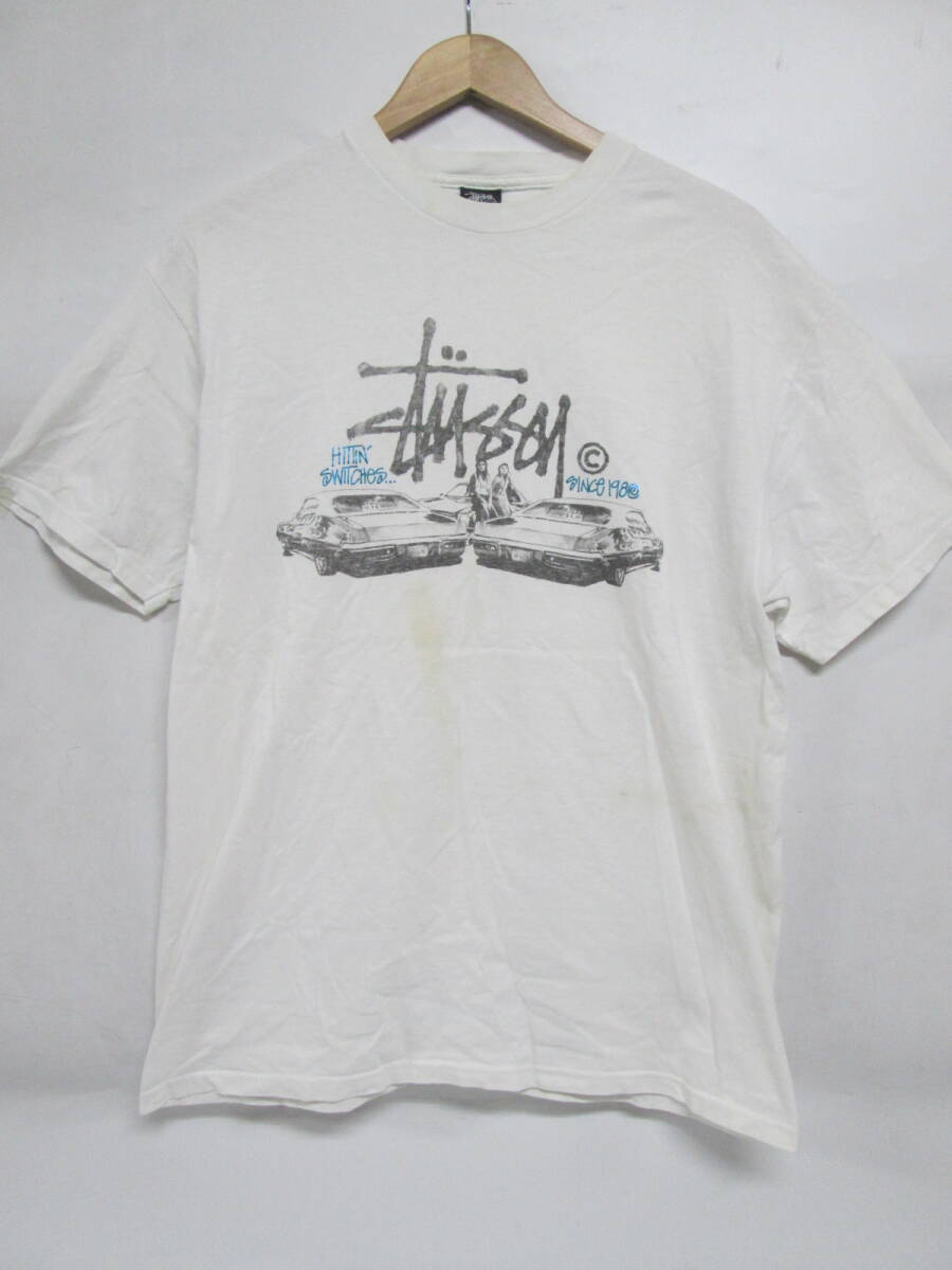 【0605n O3364】 STUSSY ステューシー プリントTシャツ クラシックカー L