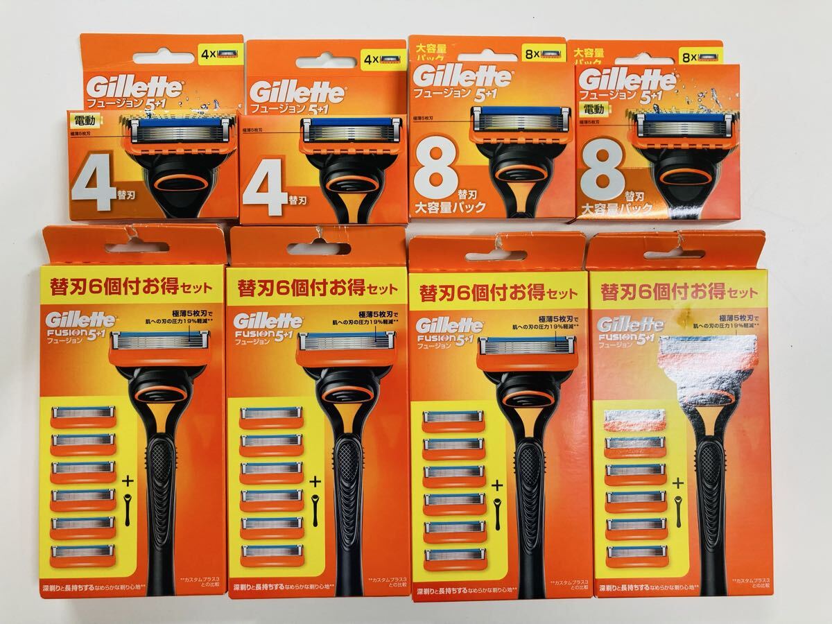2777) 新品未開封 Gillette ジレット フュージョン 5＋1 本体＆替刃セット まとめ 8点 替刃48個 髭剃り ひげ剃り 現状品