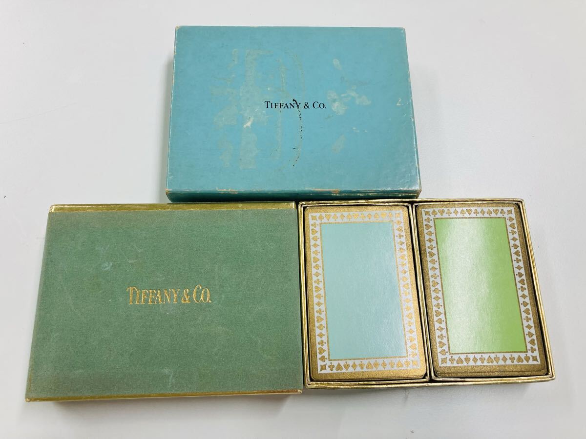 7.2) TIFFANY＆Co ティファニー トランプセット 54枚×2セット ケース付き カードゲーム ブランド 現状品