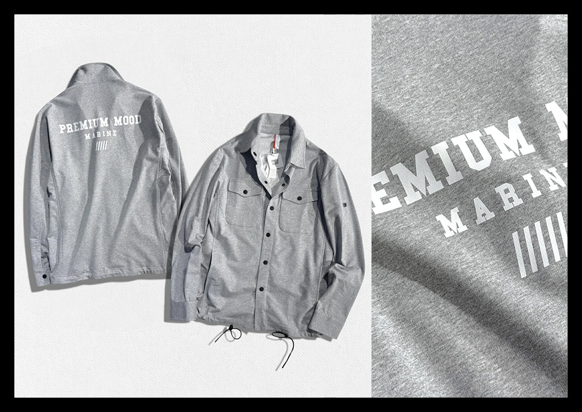 定価5.9万 PMDS PREMIUM MOOD DENIM SUPERIOR 品格とヌケ感が漂うドローコード付 スウェットシャツジャケット シャケット P.M.D.S. 伊製 XL
