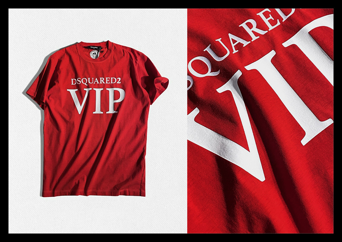 定価5万 DSQUARED2 ディースクエアード 挿し色カラーと遊び心擽るVIPデザインで魅了するクルーネックＴシャツ ロゴT イタリア製
