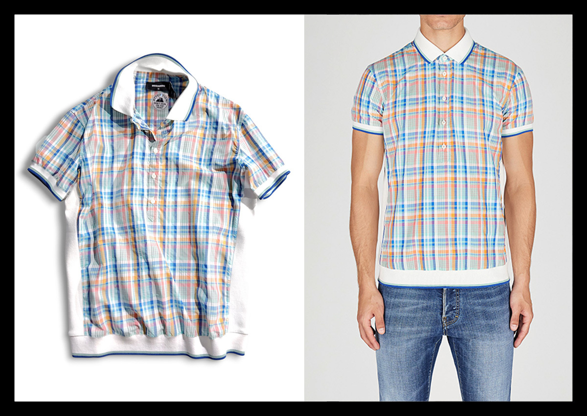 定価11.9万 ディースクエアード DSQUARED2 パステルカラーのチェックが気分をあげるポロシャツ Preppy pastel Polo Shirtイタリア製