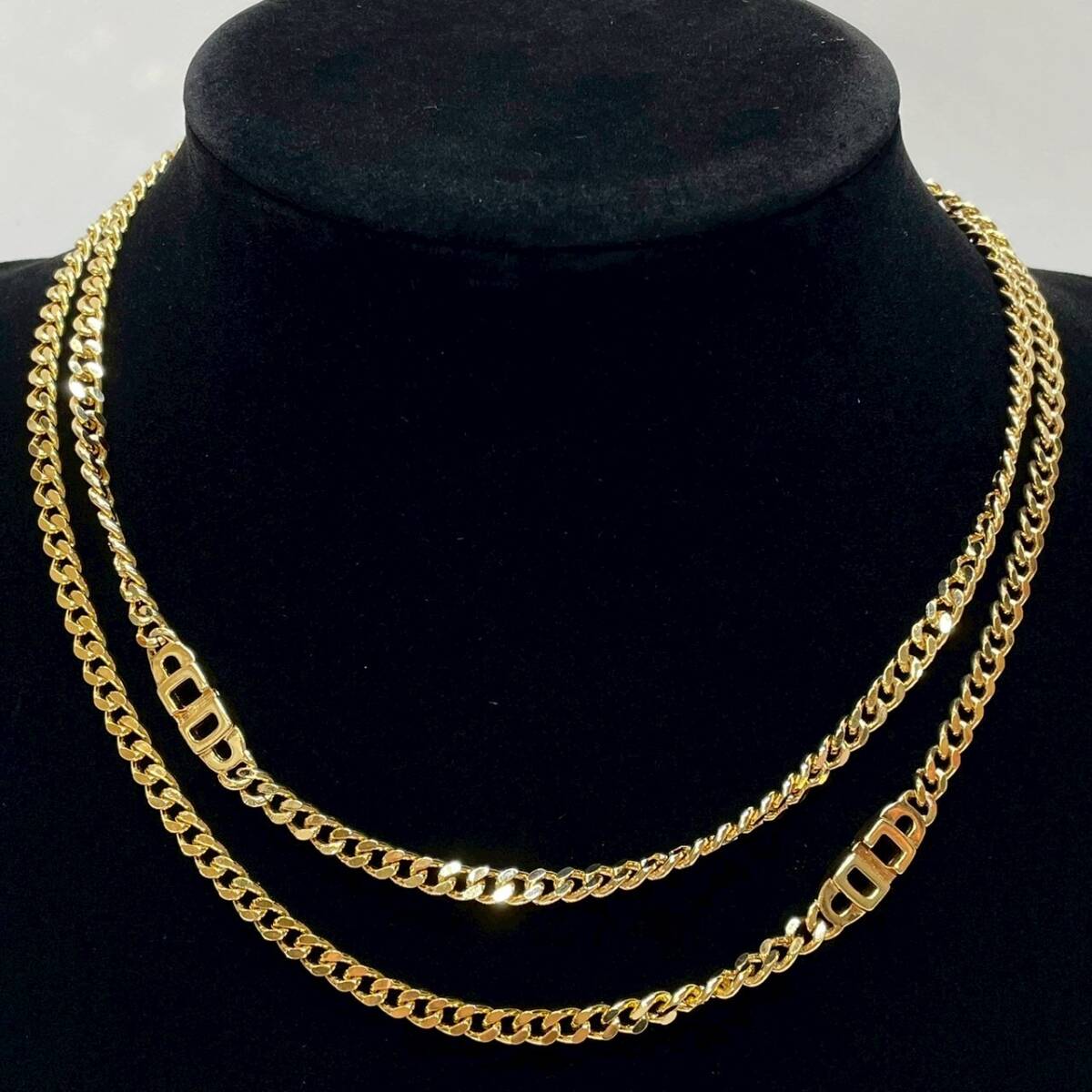 ■ 1円〜【現状保管品】 Christian Dior クリスチャン ディオール ネックレス ゴールドカラー ロング チェーン アクセサリー L160264