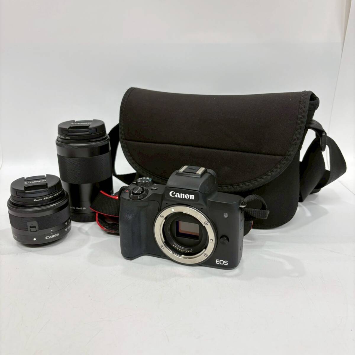 ■ 1円〜【セット売り】 Canon キャノン ミラーレス 一眼 カメラ EOS Kiss M ボディ 1点 カメラレンズ 2点 15-45mm 55-200mm L210295