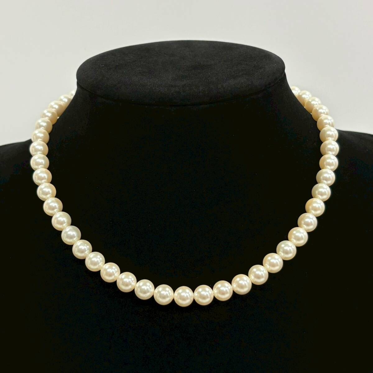 ■ 1円〜【現状保管品】 パール 真珠 ネックレス SILVER 刻印あり サイズ約8.0mm~8.0mm 重量約38.0g ホワイト系 アクセサリー L160278