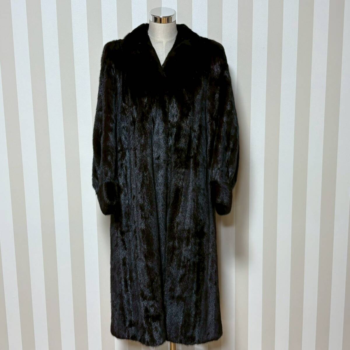 ★1円〜【レディース毛皮】 SAGA MINK サガミンク 金サガ サガタグ 毛皮 本毛皮 ロングコート ダークブラウン 着丈約114cm L210371
