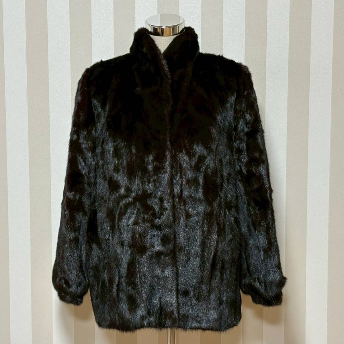 ★1円〜【レディース毛皮】 ミンク MINK 毛皮 本毛皮 高級 ファー アウター ジャケット ブラウン レディース 着丈約67cm L210373