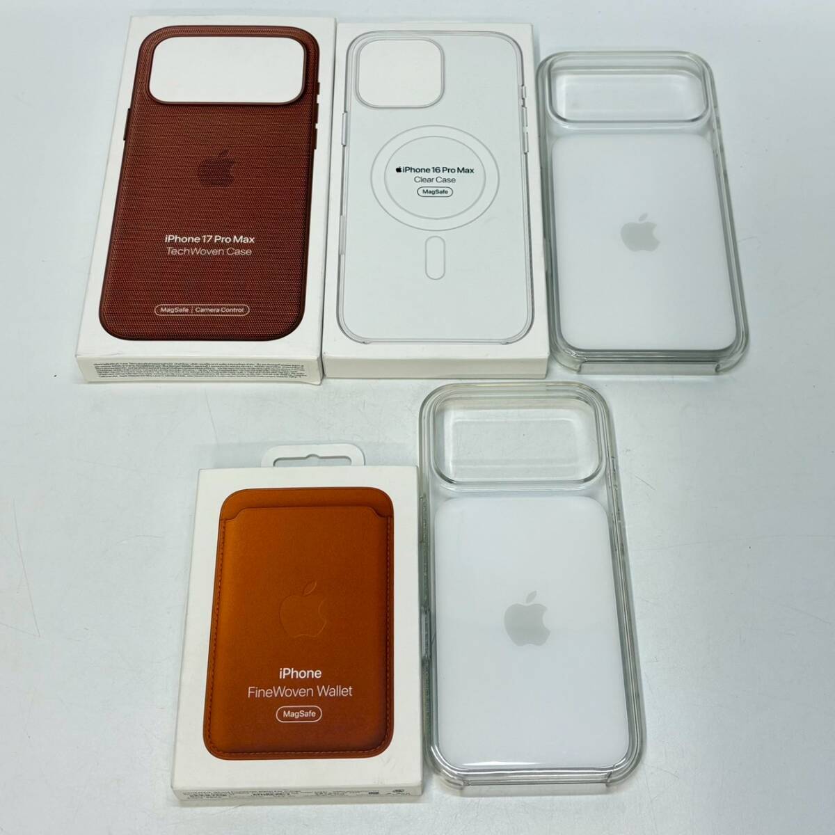 ■ 1円〜【まとめ売り】 アップル Apple iPhone ケース 4点 FineWoven Wallet 1点 MagSafe 17 Pro Max 16 Pro Max 用 等 純正 L210387