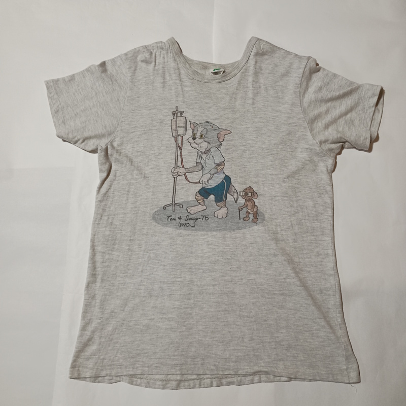 オールド 全体が毛羽立ちに覆われた United Athle　トムとジェリーのTシャツ XL 　ユナイテッドアスレ　Tom and Jerry