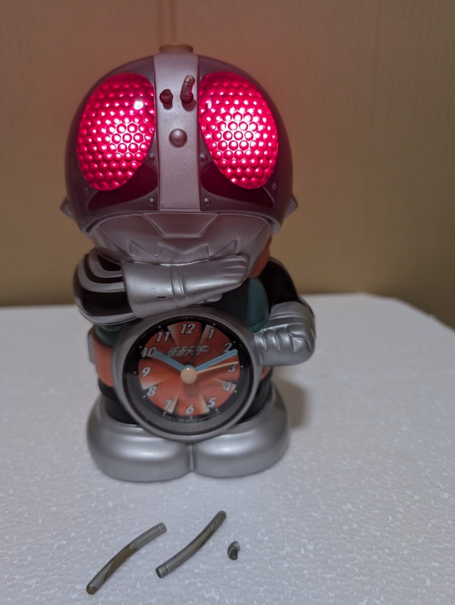 絶版 RHYTHM リズム 仮面ライダー おしゃべり 目覚まし時計 当時物 一部難あり 現状品 MASKEDRIDER ALARM 石森プロ 