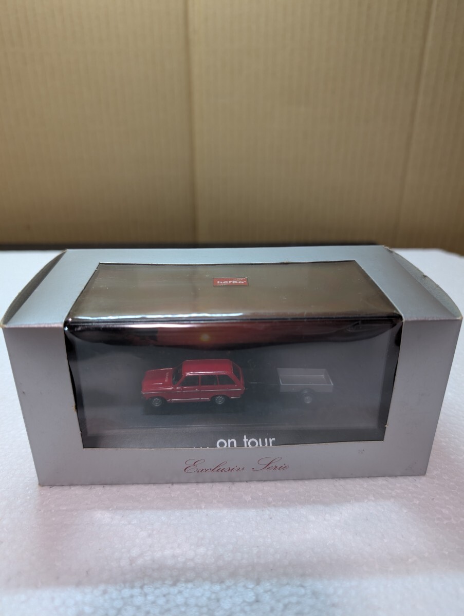 絶版ミニカー ヘルパ Herpa 1/87 Opel Ascona Voyage 赤色 トレーラー付き オペルアスコナ 182317 