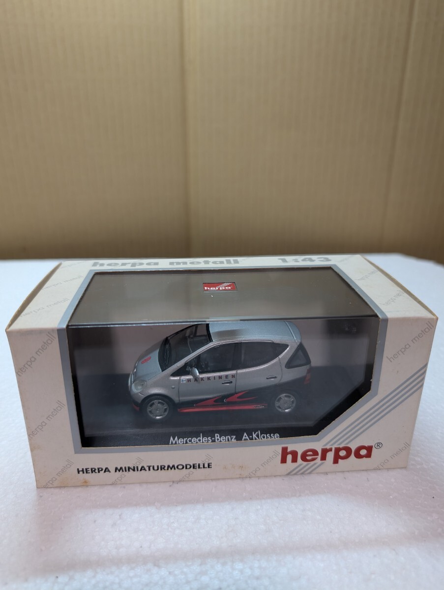 絶版ミニカー herpa 1/43 Mercedes-Benz W168 Mika Hkkinen Edition A160 Aクラス ハッキネン herpametall ヘルパメタルモデル
