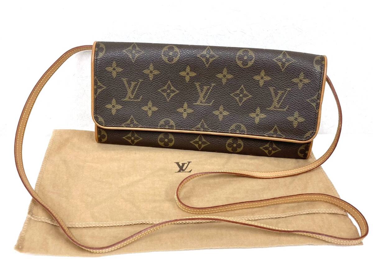 H◎ １円スタート　Louis Vuitton　ヴィトン　モノグラム　ポシェットツインGM　ショルダーバッグ　保存袋