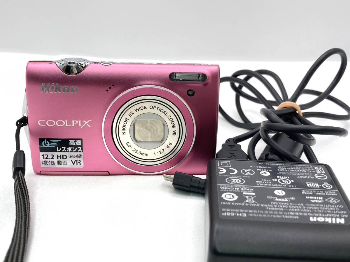 H◎ １円スタート　通電確認済み　Nikon　ニコン　S5100　COOLPIX　クールピクス　コンパクトデジタルカメラ　デジカメ　カメラ　ピンク