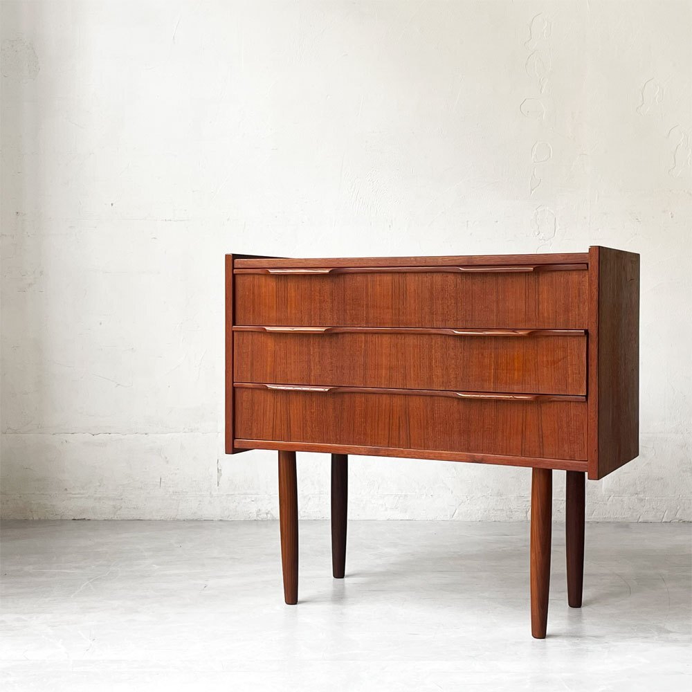 ★ デンマークビンテージ Danish Vintage チーク材 スモールチェスト サイドチェスト 3ドロワー W65cm 北欧家具