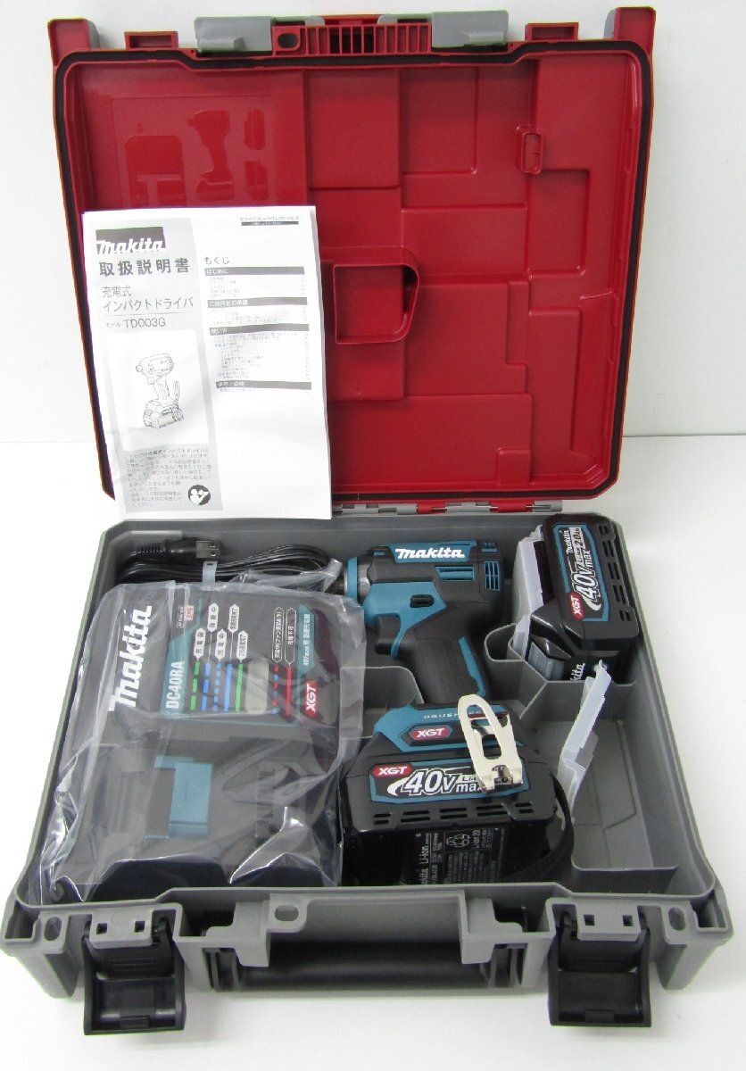 未使用 Makita マキタ 充電式 40Vmax インパクトドライバ TD003GRAX 36V 2.0Ah 72Wh 〓A3751