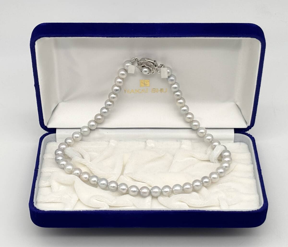 パール ネックレス SILVER シルバー留具 珠:約8mm 全長:約40cm 真珠 中古品 コレクター放出品 中古品