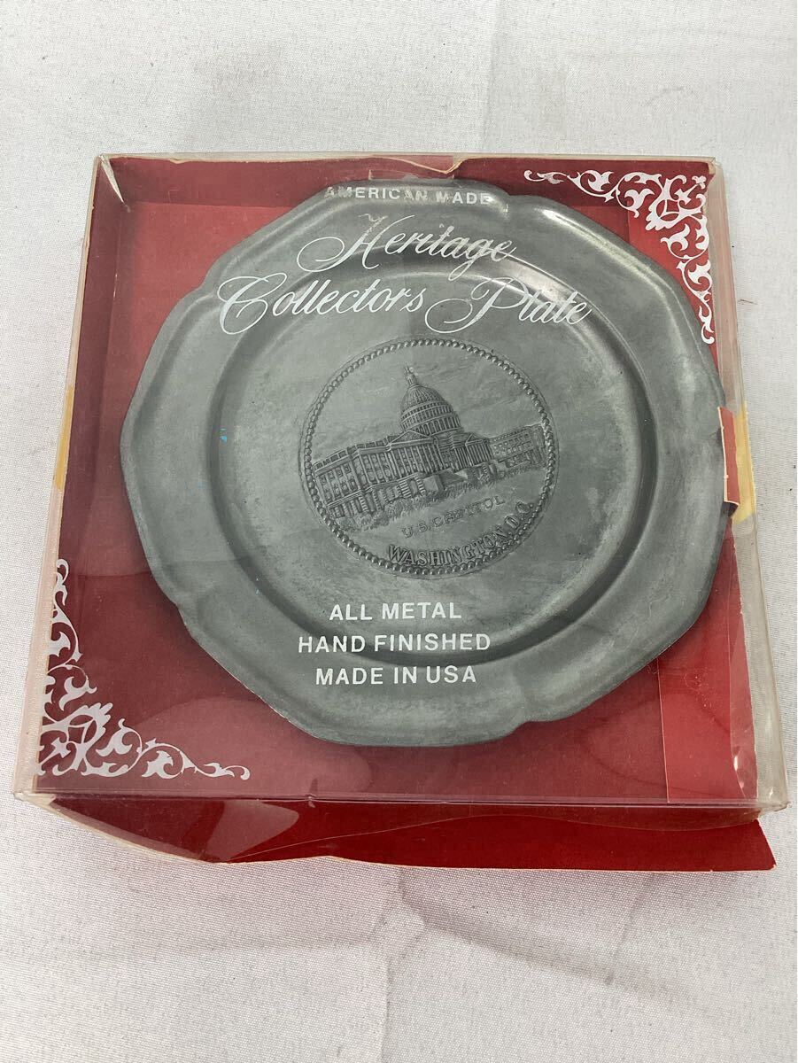 アメリカ製 ピューター プレート Heritage Collectors plate U.S. Capitol ヴィンテージ 中古