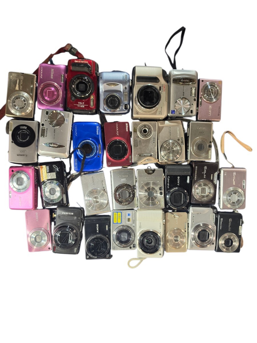 30個 まとめ ジャンク カメラ/一眼レフ/デジカメ 現状品 Canon/Nikon/SONY 63 個 大量！まとめセット CASIO OLYMPUS Panasonic 30C MA1