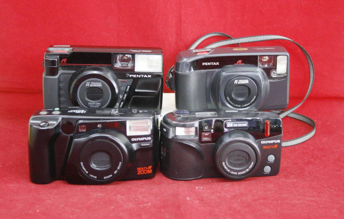 PENTAX OLYMPUS コンパクトフィルムカメラ 4台セット AF Zoom ジャンク扱い