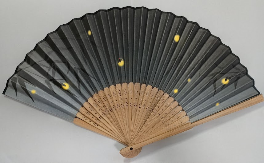 送料が安い! すぐに発送します! ★大人気のため!早い者勝ち!★【★高級品★蛍 ほたる ホタル 扇子 23㎝ 天然竹使用】和風 せんす