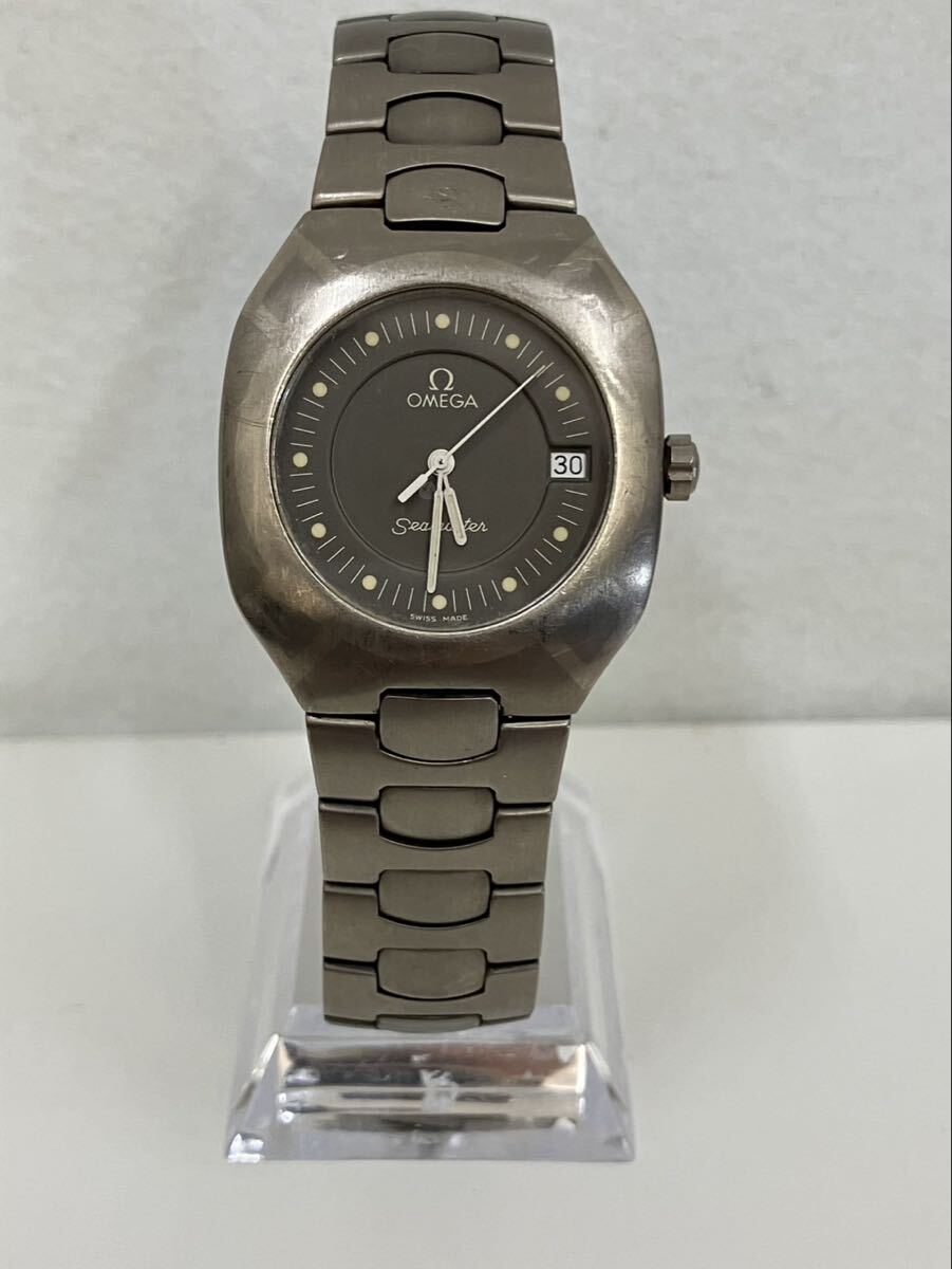 A【4F60】オメガ OMEGA シーマスター ポラリス チタン×パラジウム？ ヴィンテージモデル 不動 時計 腕時計