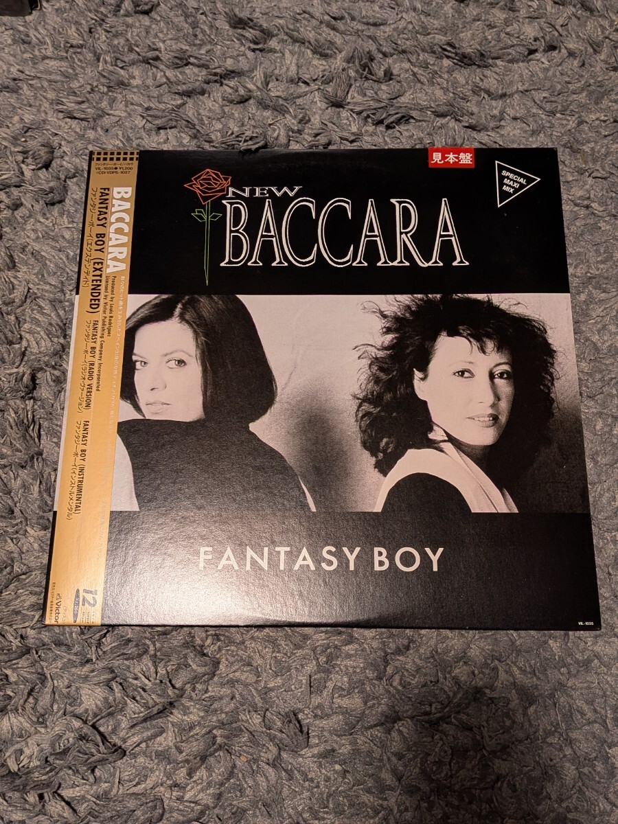 【未使用プロモ盤】ニュー・バカラ ファンタジー・ボーイ 12インチレコード 見本盤 帯付 New Baccara Fantasy Boy ユーロビート